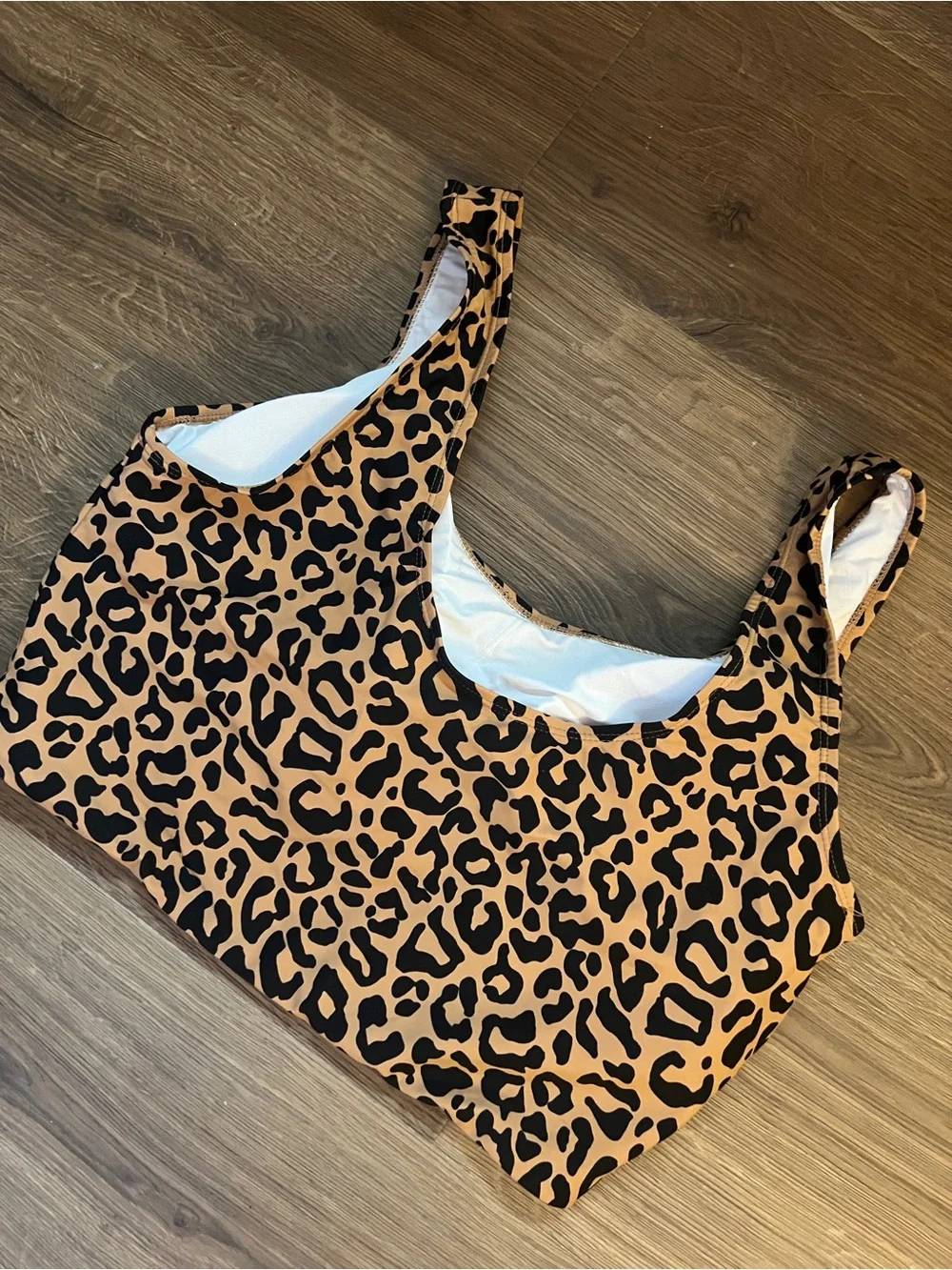 Coral Reef Manava  leopard Print traveler tie-Front Swim Top